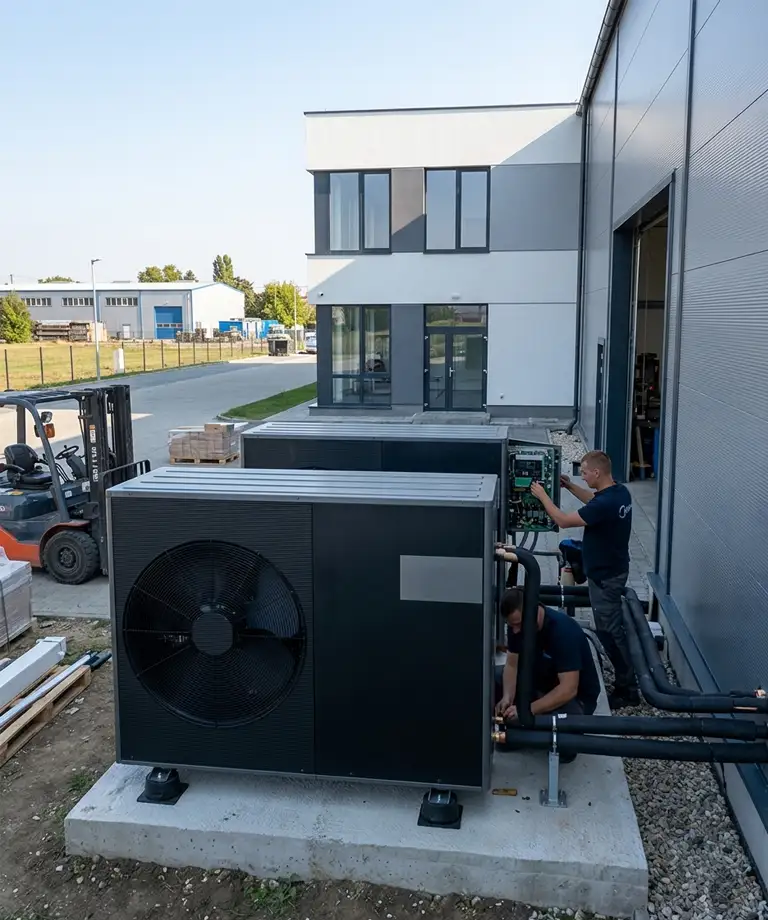 Irodaépület hőszivattyú munkafolyamat